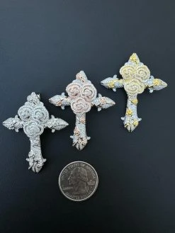 MOISSANITE Cross W. Rose Thorns Pendant Iced Necklace Real 925 Silver / 14k Gold 34 MOISSANITE Cross W. Rose Thorns Pendant Iced Necklace Real 925 Silver / 14k Gold -Harlem Bling Shop hip hop moissanite cross w rose thorns pendant iced necklace real 925 silver 14k gold 84775.1704266794