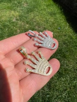 Moissanite Crown Pendant Real 925 Sterling Silver / Gold 21 Moissanite Crown Pendant Real 925 Sterling Silver / Gold -Harlem Bling Shop hip hop moissanite crown pendant real 925 sterling silver gold 82467.1664361269
