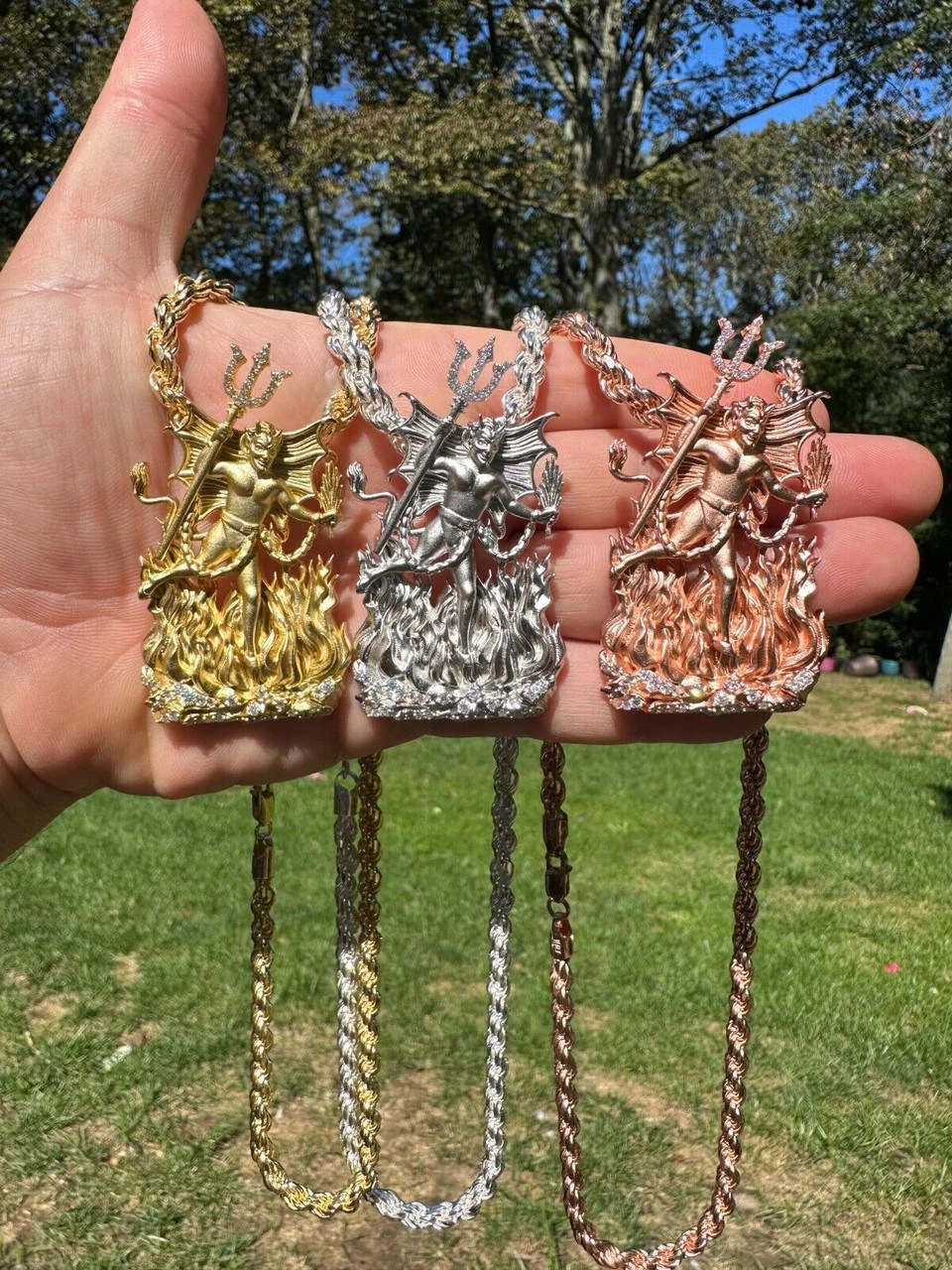 MOISSANITE Devil Satan Heavy Pendant - Iced Diablo Demon Necklace Real 925 Silver 9 MOISSANITE Devil Satan Heavy Pendant - Iced Diablo Demon Necklace Real 925 Silver - Image 7