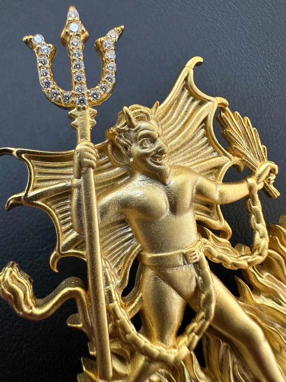 MOISSANITE Devil Satan Heavy Pendant - Iced Diablo Demon Necklace Real 925 Silver 7 MOISSANITE Devil Satan Heavy Pendant - Iced Diablo Demon Necklace Real 925 Silver - Image 5