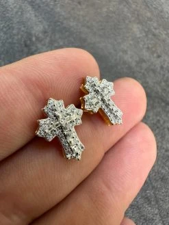 Moissanite Gothic Cross Large Earrings 14k Gold Vermeil 925 Silver Iced Hip Hop 37 Moissanite Gothic Cross Large Earrings 14k Gold Vermeil 925 Silver Iced Hip Hop -Harlem Bling Shop hip hop moissanite gothic cross large earrings 14k gold vermeil 925 silver iced hip hop 38323.1695693093