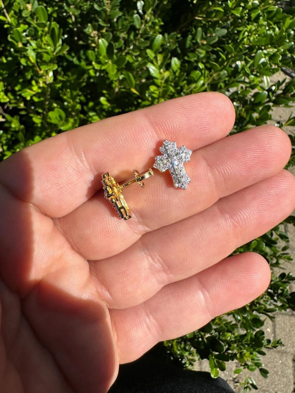 Moissanite Gothic Cross Large Earrings 14k Gold Vermeil 925 Silver Iced Hip Hop 15 Moissanite Gothic Cross Large Earrings 14k Gold Vermeil 925 Silver Iced Hip Hop - Image 13