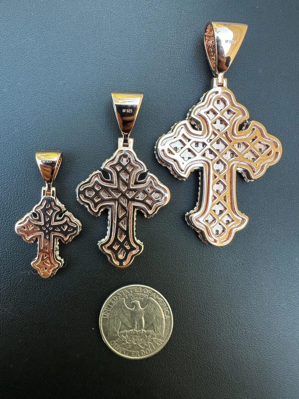 MOISSANITE Gothic Tupac Cross Pendant Baguette Necklace Rose Gold Plated 925 Silver 18 MOISSANITE Gothic Tupac Cross Pendant Baguette Necklace Rose Gold Plated 925 Silver - Image 16