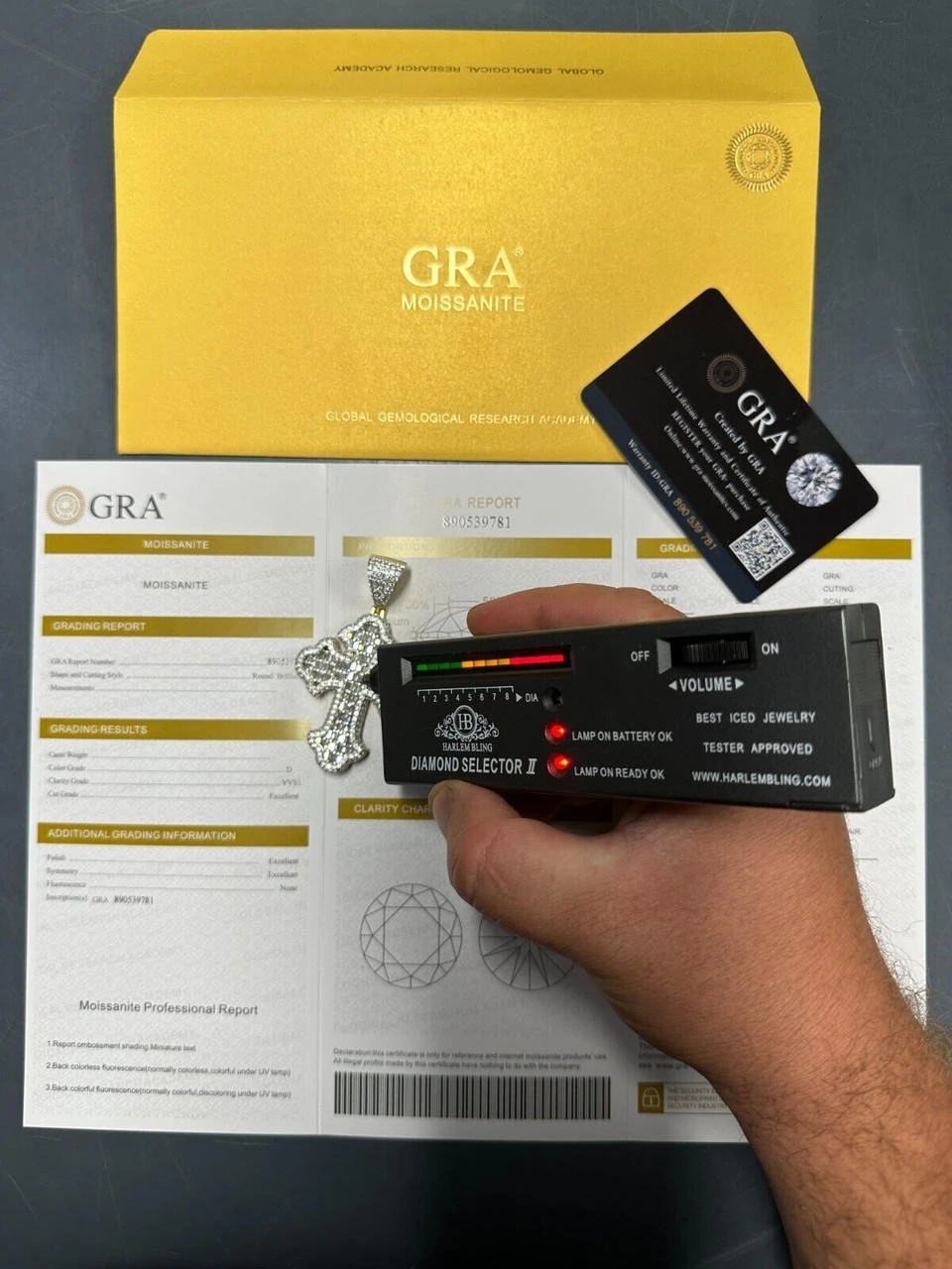 MOISSANITE Gothic Tupac Cross Pendant Iced Baguette Necklace 14k Gold Vermeil 925 Silver 9 MOISSANITE Gothic Tupac Cross Pendant Iced Baguette Necklace 14k Gold Vermeil 925 Silver - Image 7