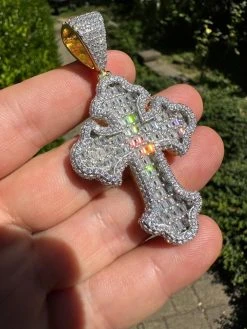 MOISSANITE Gothic Tupac Cross Pendant Iced Baguette Necklace 14k Gold Vermeil 925 Silver 23 MOISSANITE Gothic Tupac Cross Pendant Iced Baguette Necklace 14k Gold Vermeil 925 Silver -Harlem Bling Shop hip hop moissanite gothic tupac cross pendant iced baguette necklace 14k gold vermeil 925 silver 39238.1693703423