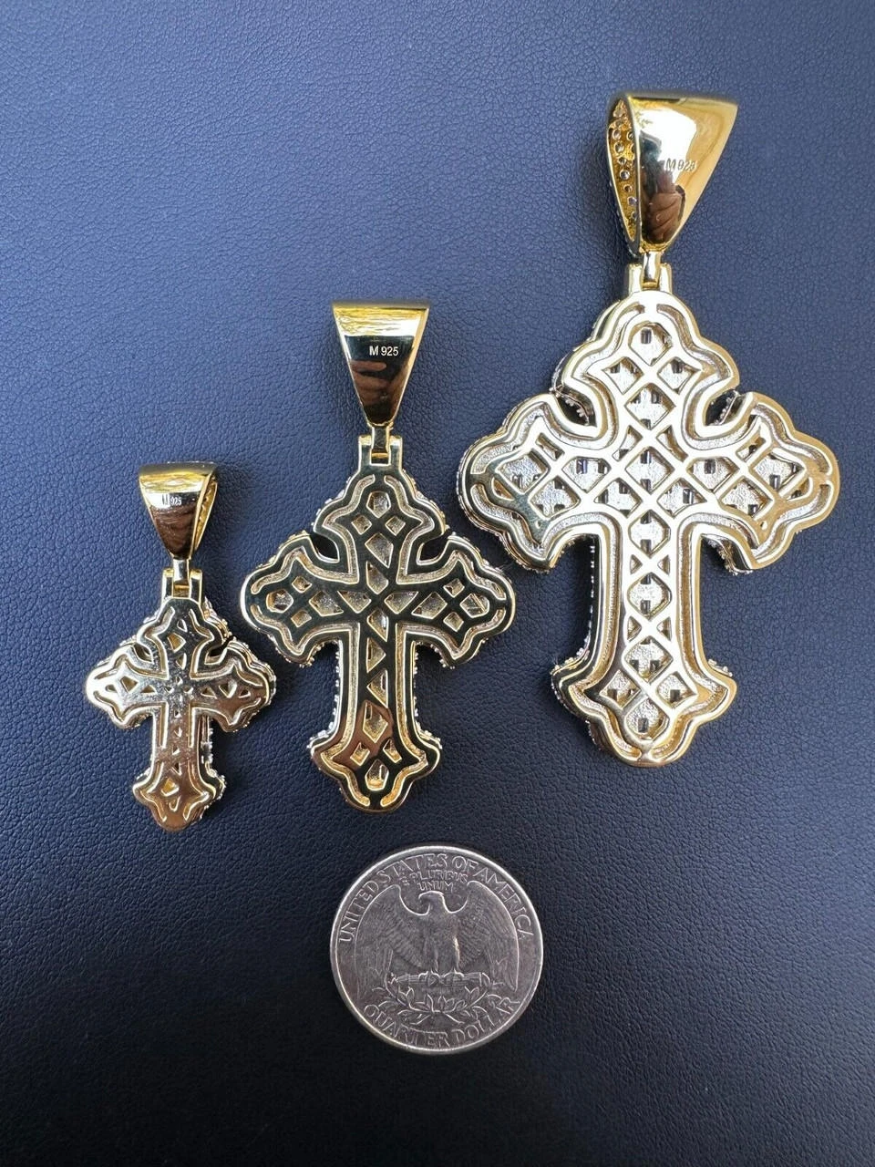 MOISSANITE Gothic Tupac Cross Pendant Iced Baguette Necklace 14k Gold Vermeil 925 Silver 10 MOISSANITE Gothic Tupac Cross Pendant Iced Baguette Necklace 14k Gold Vermeil 925 Silver - Image 8