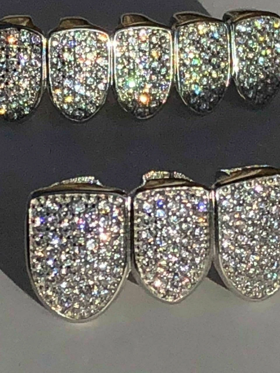 MOISSANITE GRILLZ Pass Diamond Test Teeth Top & Bottom Hip Hop 925 Silver Iced 10 MOISSANITE GRILLZ Pass Diamond Test Teeth Top & Bottom Hip Hop 925 Silver Iced - Image 8