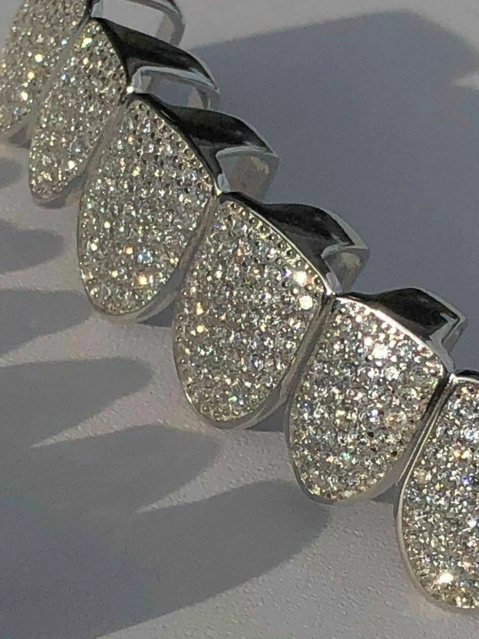 MOISSANITE GRILLZ Pass Diamond Test Teeth Top & Bottom Hip Hop 925 Silver Iced 9 MOISSANITE GRILLZ Pass Diamond Test Teeth Top & Bottom Hip Hop 925 Silver Iced - Image 7