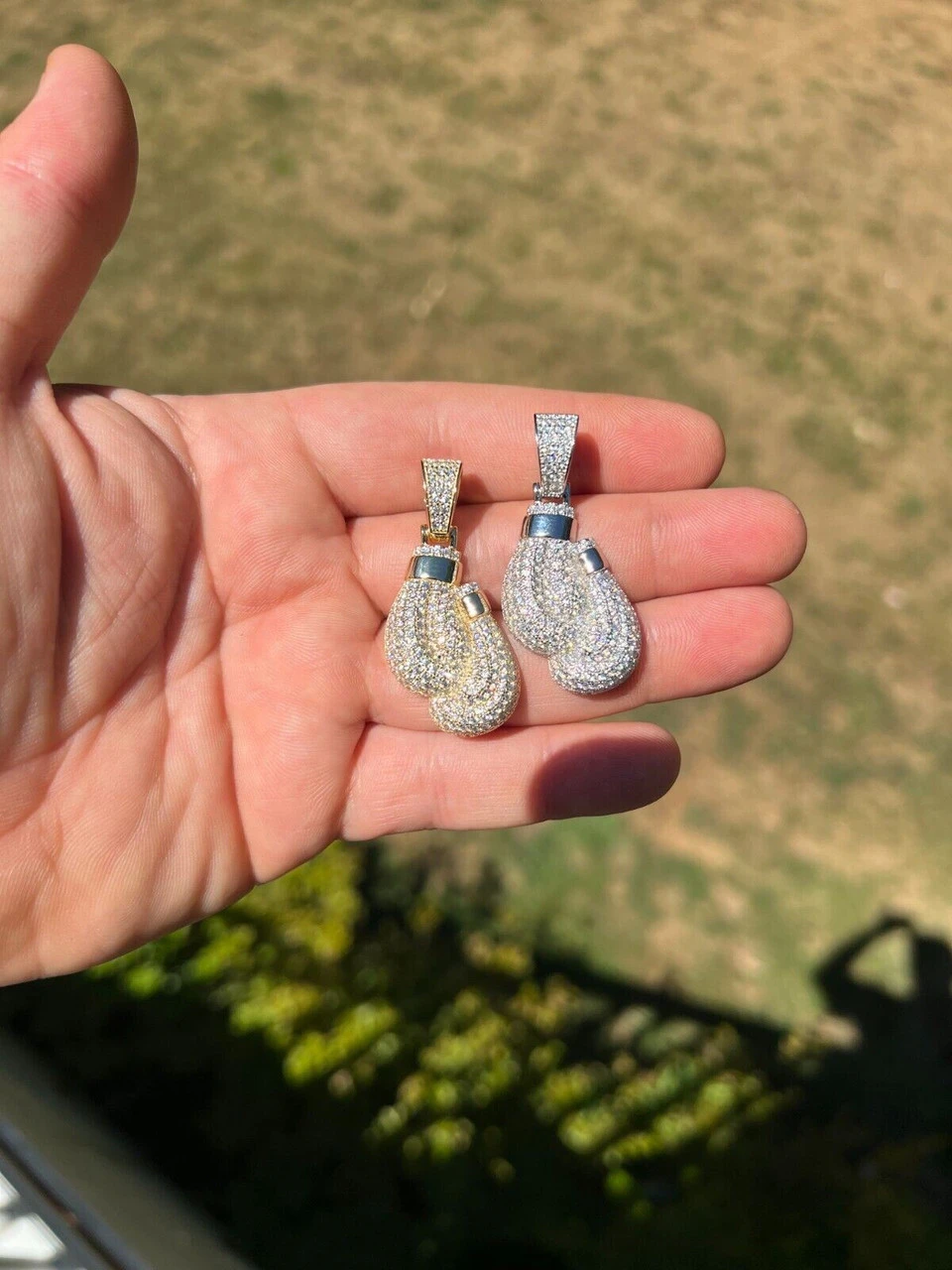 MOISSANITE Hip Hop Boxing Gloves Pendant Necklace Iced 925 Silver/ Gold Plating 14 MOISSANITE Hip Hop Boxing Gloves Pendant Necklace Iced 925 Silver/ Gold Plating - Image 12