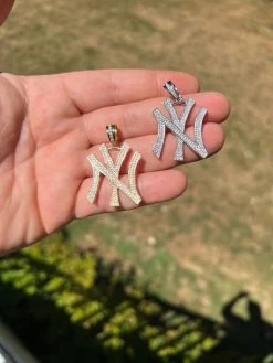 MOISSANITE Hip Hop New York Pendant Iced Real 925 Silver Necklace Mens Ladies -Harlem Bling Shop hip hop moissanite hip hop new york pendant iced real 925 silver necklace mens ladies 28450.1664301234