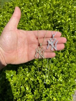 MOISSANITE Hip Hop New York Pendant Iced Real 925 Silver Necklace Mens Ladies -Harlem Bling Shop hip hop moissanite hip hop new york pendant iced real 925 silver necklace mens ladies 39274.1664299702