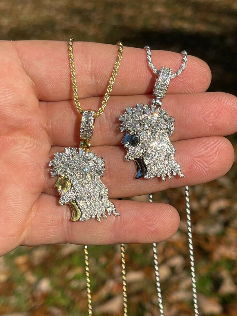 Moissanite Iced Bust Down 2.5ct Jesus Face Pendant Pass Diamond Test Silver Gold 5 Moissanite Iced Bust Down 2.5ct Jesus Face Pendant Pass Diamond Test Silver Gold - Image 3