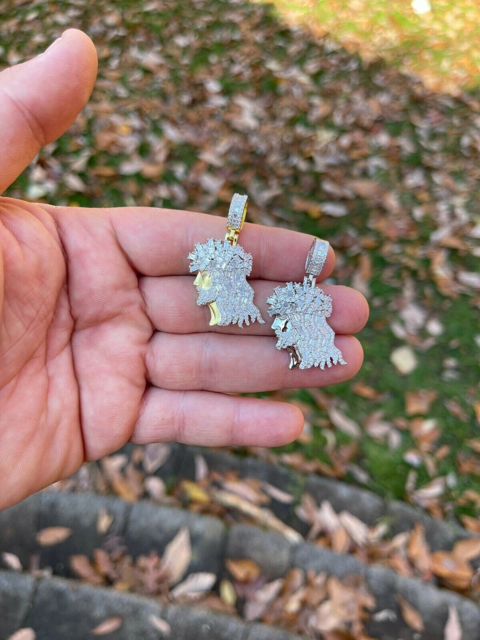 Moissanite Iced Bust Down 2.5ct Jesus Face Pendant Pass Diamond Test Silver Gold 14 Moissanite Iced Bust Down 2.5ct Jesus Face Pendant Pass Diamond Test Silver Gold - Image 12