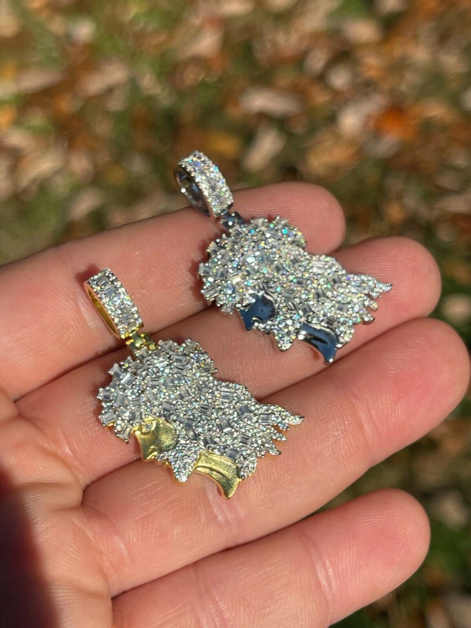 Moissanite Iced Bust Down 2.5ct Jesus Face Pendant Pass Diamond Test Silver Gold 4 Moissanite Iced Bust Down 2.5ct Jesus Face Pendant Pass Diamond Test Silver Gold - Image 2