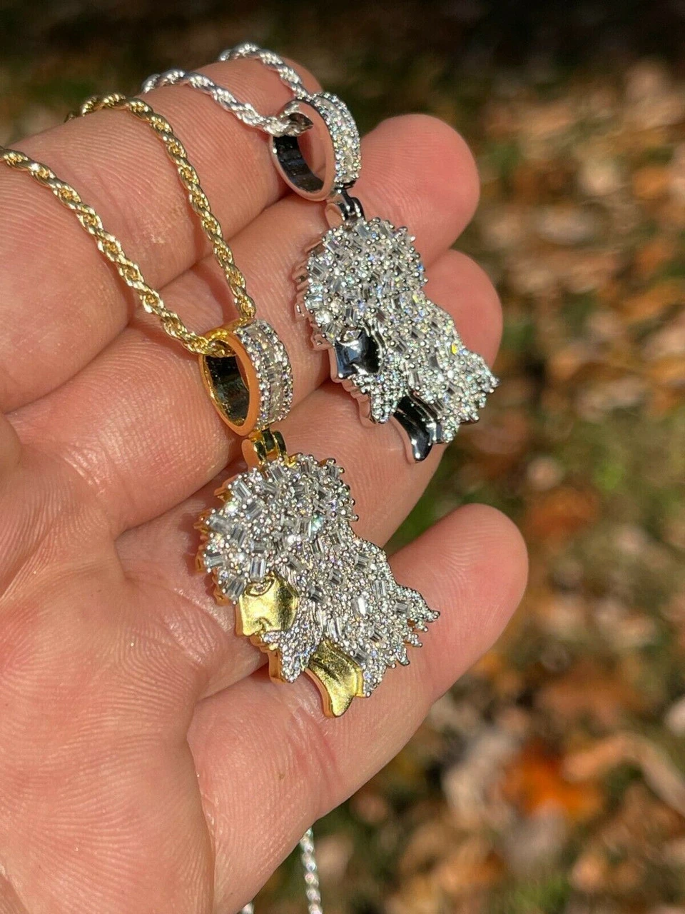 Moissanite Iced Bust Down 2.5ct Jesus Face Pendant Pass Diamond Test Silver Gold 13 Moissanite Iced Bust Down 2.5ct Jesus Face Pendant Pass Diamond Test Silver Gold - Image 11