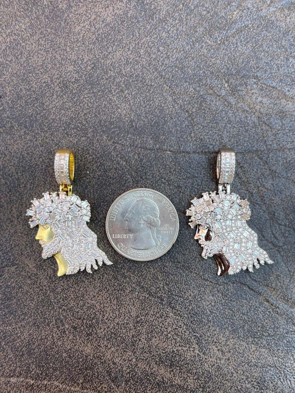 Moissanite Iced Bust Down 2.5ct Jesus Face Pendant Pass Diamond Test Silver Gold 9 Moissanite Iced Bust Down 2.5ct Jesus Face Pendant Pass Diamond Test Silver Gold - Image 7