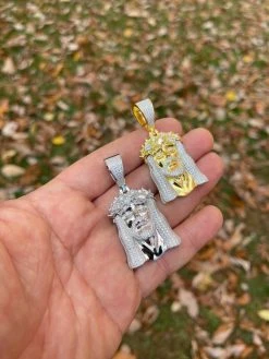 MOISSANITE Iced Real Solid Silver Gold Baguette Jesus Piece Pendant Necklace Men 23 MOISSANITE Iced Real Solid Silver Gold Baguette Jesus Piece Pendant Necklace Men -Harlem Bling Shop hip hop moissanite iced real solid silver gold baguette jesus piece pendant necklace men 32435.1664355138