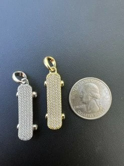 MOISSANITE Iced Silver Skateboard Pendant Hip Hop Gold Necklace Pass Diamond Test 20 MOISSANITE Iced Silver Skateboard Pendant Hip Hop Gold Necklace Pass Diamond Test -Harlem Bling Shop hip hop moissanite iced silver skateboard pendant hi hop gold necklace pass diamond test 03295.1664360784