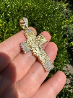 MOISSANITE Jesus Face On Cross Pendant Iced Necklace Real 925 Silver / 14k Gold 36 MOISSANITE Jesus Face On Cross Pendant Iced Necklace Real 925 Silver / 14k Gold -Harlem Bling Shop hip hop moissanite jesus face on cross pendant iced necklace real 925 silver 14k gold 48928.1692838461