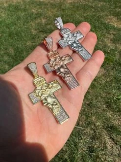 MOISSANITE Jesus Face On Cross Pendant Iced Necklace Real 925 Silver / 14k Gold 41 MOISSANITE Jesus Face On Cross Pendant Iced Necklace Real 925 Silver / 14k Gold -Harlem Bling Shop hip hop moissanite jesus face on cross pendant iced necklace real 925 silver 14k gold 61110.1692838464