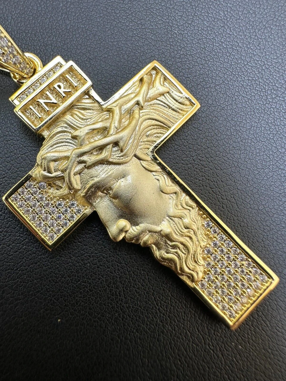 MOISSANITE Jesus Face On Cross Pendant Iced Necklace Real 925 Silver / 14k Gold 5 MOISSANITE Jesus Face On Cross Pendant Iced Necklace Real 925 Silver / 14k Gold - Image 3