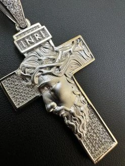 MOISSANITE Jesus Face On Cross Pendant Iced Necklace Real 925 Silver / 14k Gold 33 MOISSANITE Jesus Face On Cross Pendant Iced Necklace Real 925 Silver / 14k Gold -Harlem Bling Shop hip hop moissanite jesus face on cross pendant iced necklace real 925 silver 14k gold 96195.1692838433