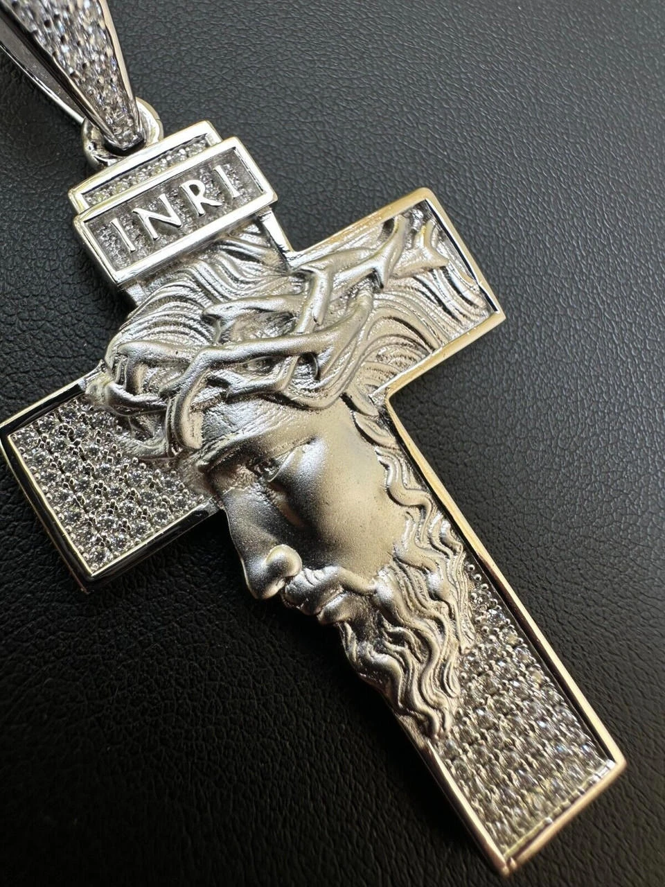 MOISSANITE Jesus Face On Cross Pendant Iced Necklace Real 925 Silver / 14k Gold 14 MOISSANITE Jesus Face On Cross Pendant Iced Necklace Real 925 Silver / 14k Gold - Image 12