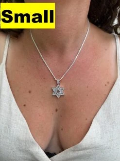 Moissanite Jewish Star Magen David Pendant Iced Necklace Silver Real 925 Silver -Harlem Bling Shop hip hop moissanite jewish star magen david pendant iced necklace silver real 925 silver 14810.1694049315