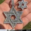 Moissanite Jewish Star Magen David Pendant Iced Necklace Silver Real 925 Silver 1 Moissanite Jewish Star Magen David Pendant Iced Necklace Silver Real 925 Silver -Harlem Bling Shop hip hop moissanite jewish star magen david pendant iced necklace silver real 925 silver 56132.1694049428