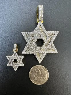 Moissanite Jewish Star Magen David Pendant Iced Necklace Silver Real 925 Silver -Harlem Bling Shop hip hop moissanite jewish star magen david pendant iced necklace silver real 925 silver 78331.1694049295
