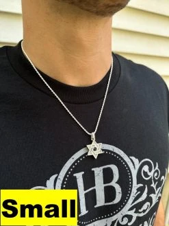 Moissanite Jewish Star Magen David Pendant Iced Necklace Silver Real 925 Silver -Harlem Bling Shop hip hop moissanite jewish star magen david pendant iced necklace silver real 925 silver 98736.1694049394