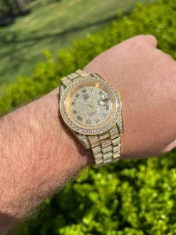 MOISSANITE Mens Presidential Automatic Watch Gold Iced Hip Hop Pass Diamond Test 16 MOISSANITE Mens Presidential Automatic Watch Gold Iced Hip Hop Pass Diamond Test -Harlem Bling Shop hip hop moissanite mens presidential automatic watch gold iced hip hop pass diamond test 24729.1664358249