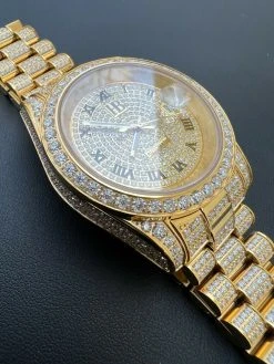 MOISSANITE Mens Presidential Automatic Watch Gold Iced Hip Hop Pass Diamond Test 21 MOISSANITE Mens Presidential Automatic Watch Gold Iced Hip Hop Pass Diamond Test -Harlem Bling Shop hip hop moissanite mens presidential automatic watch gold iced hip hop pass diamond test 94578.1664361039