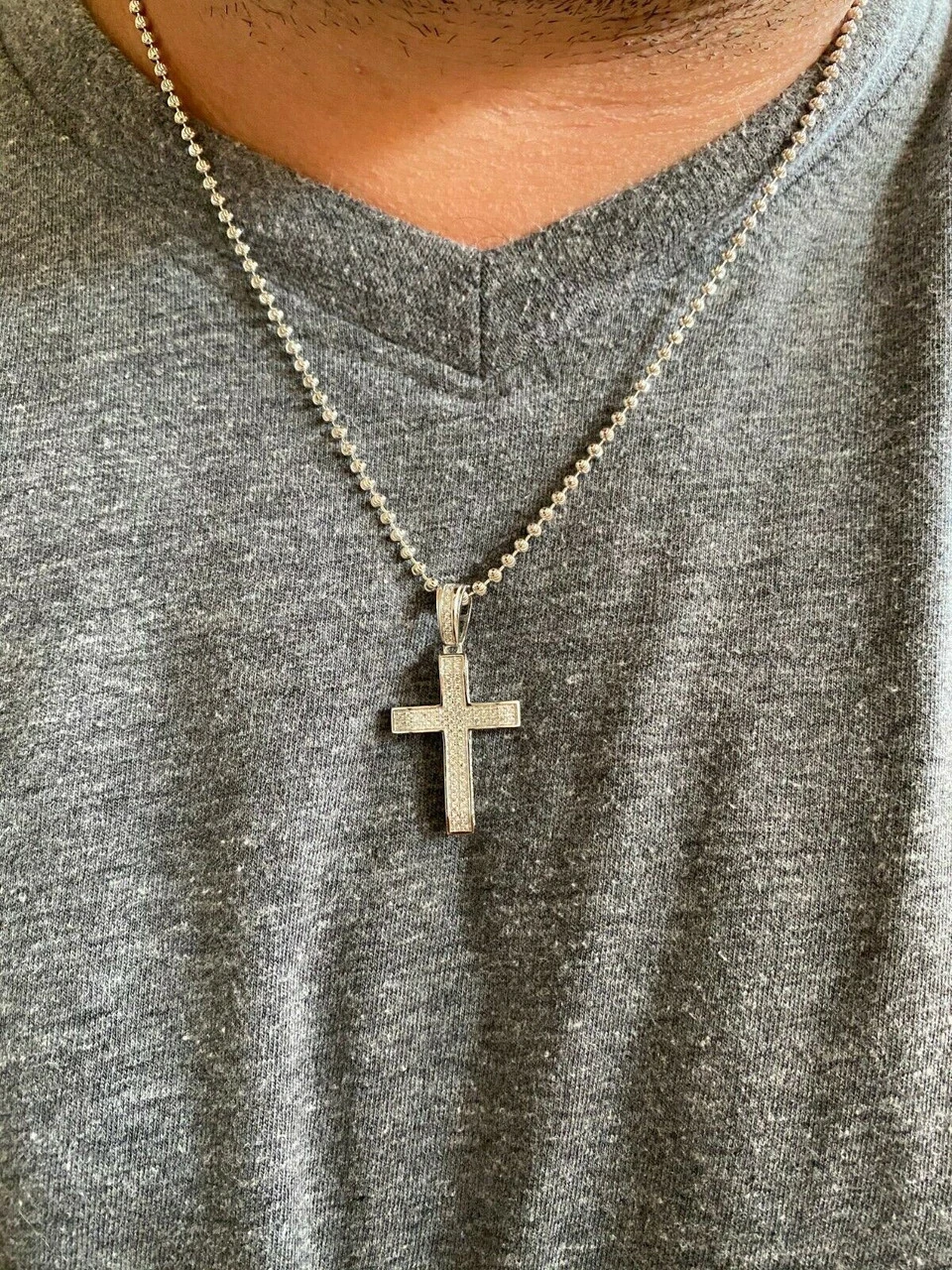 MOISSANITE Passes Diamond Test Solid 925 Silver Iced Diamond Cross Gold Pendant 12 MOISSANITE Passes Diamond Test Solid 925 Silver Iced Diamond Cross Gold Pendant - Image 10