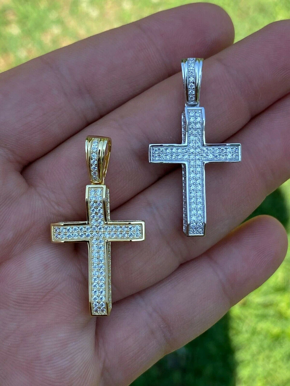 MOISSANITE Passes Diamond Test Solid 925 Silver Iced Diamond Cross Gold Pendant 13 MOISSANITE Passes Diamond Test Solid 925 Silver Iced Diamond Cross Gold Pendant - Image 11