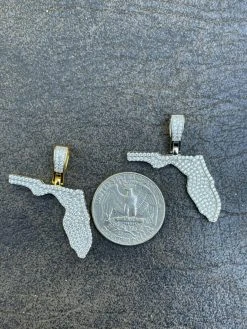 MOISSANITE Real 925 Silver / 14k Gold Hip Hop Florida State Shape Pendant Iced 27 MOISSANITE Real 925 Silver / 14k Gold Hip Hop Florida State Shape Pendant Iced -Harlem Bling Shop hip hop moissanite real 925 silver 14k gold hip hop florida state shape pendant iced 22780.1674668360