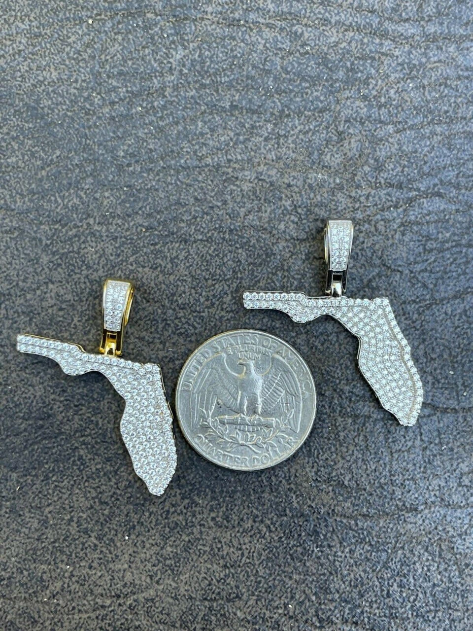 MOISSANITE Real 925 Silver / 14k Gold Hip Hop Florida State Shape Pendant Iced 14 MOISSANITE Real 925 Silver / 14k Gold Hip Hop Florida State Shape Pendant Iced - Image 12