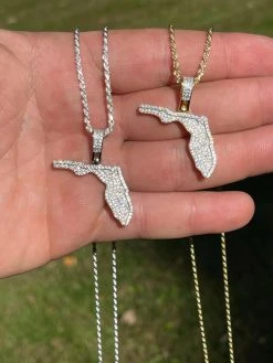 MOISSANITE Real 925 Silver / 14k Gold Hip Hop Florida State Shape Pendant Iced 17 MOISSANITE Real 925 Silver / 14k Gold Hip Hop Florida State Shape Pendant Iced -Harlem Bling Shop hip hop moissanite real 925 silver 14k gold hip hop florida state shape pendant iced 34005.1674668465