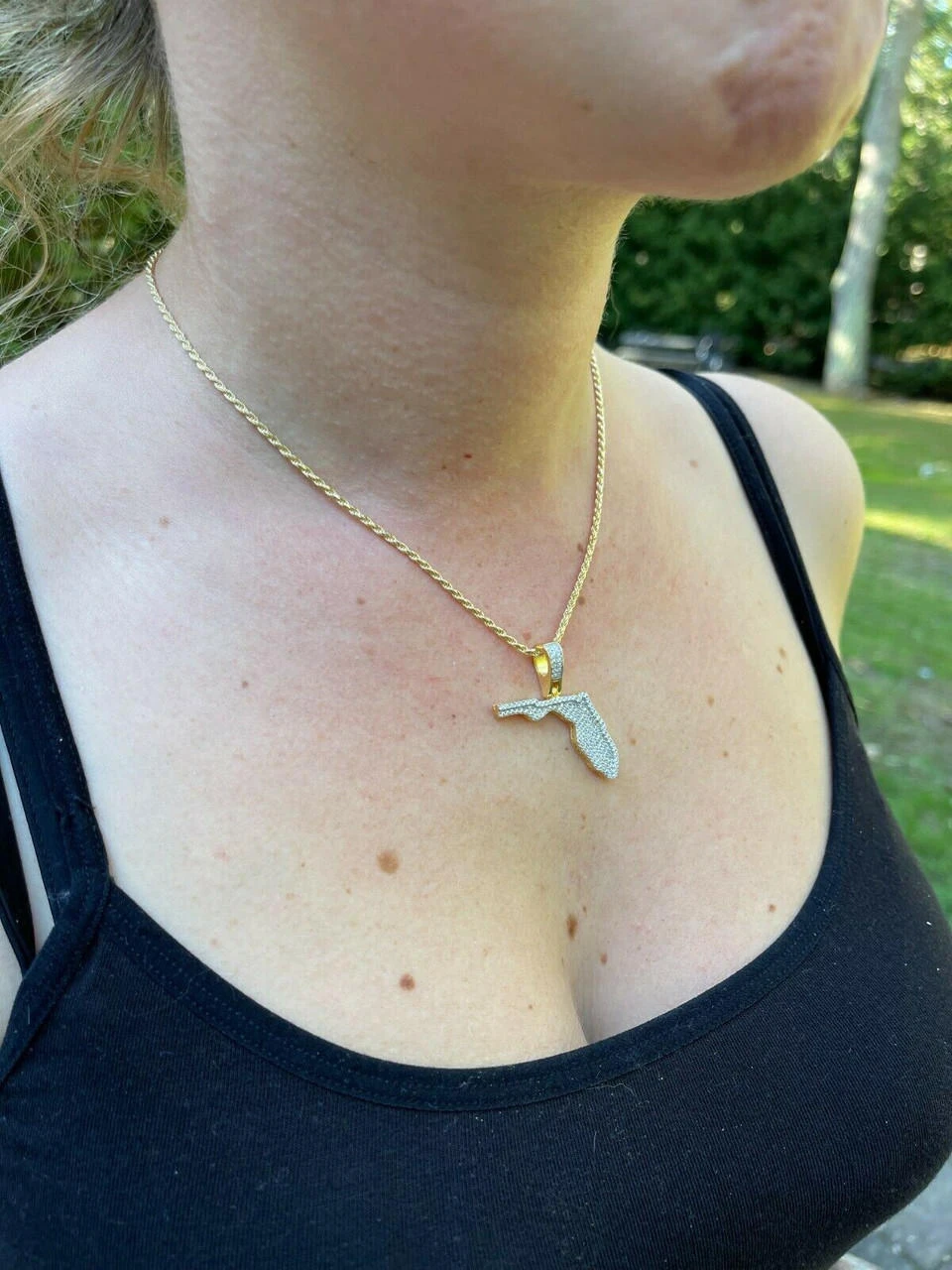 MOISSANITE Real 925 Silver / 14k Gold Hip Hop Florida State Shape Pendant Iced 13 MOISSANITE Real 925 Silver / 14k Gold Hip Hop Florida State Shape Pendant Iced - Image 11