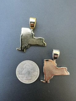 MOISSANITE Real 925 Silver / 14k Gold Hip Hop New York State Shape Pendant Iced 28 MOISSANITE Real 925 Silver / 14k Gold Hip Hop New York State Shape Pendant Iced -Harlem Bling Shop hip hop moissanite real 925 silver 14k gold hip hop new york state shape pendant iced 29299.1674668346