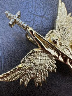 MOISSANITE Real Solid 10k Gold Saint Michael Slaying Dragon Pendant - 3 Sizes 24 MOISSANITE Real Solid 10k Gold Saint Michael Slaying Dragon Pendant - 3 Sizes -Harlem Bling Shop hip hop moissanite real solid 10k gold saint michael slaying dragon pendant 3 sizes 39282.1696126547