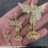 MOISSANITE Real Solid 10k Gold Saint Michael Slaying Dragon Pendant - 3 Sizes 2 MOISSANITE Real Solid 10k Gold Saint Michael Slaying Dragon Pendant - 3 Sizes -Harlem Bling Shop hip hop moissanite real solid 10k gold saint michael slaying dragon pendant 3 sizes 79219.1696126567