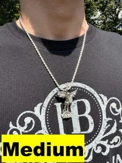 MOISSANITE Real Solid 10k White Gold Saint Michael Slaying Dragon Pendant 31 MOISSANITE Real Solid 10k White Gold Saint Michael Slaying Dragon Pendant -Harlem Bling Shop hip hop moissanite real solid 10k white gold saint michael slaying dragon pendant 07916.1696645484