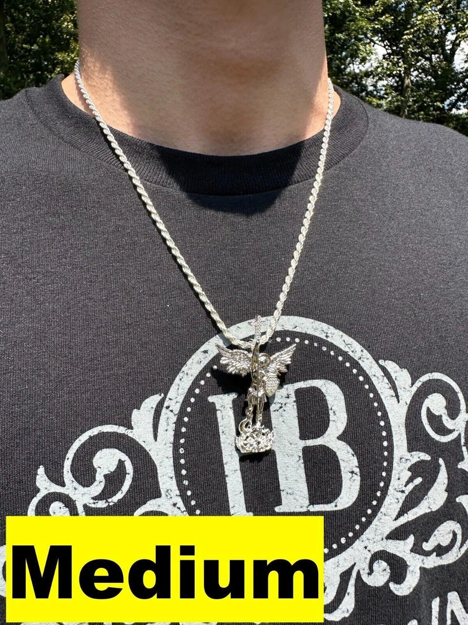 MOISSANITE Real Solid 10k White Gold Saint Michael Slaying Dragon Pendant 17 MOISSANITE Real Solid 10k White Gold Saint Michael Slaying Dragon Pendant - Image 15