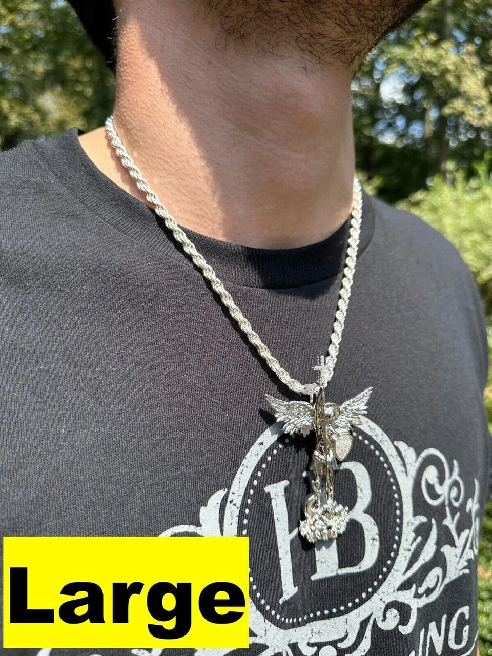 MOISSANITE Real Solid 10k White Gold Saint Michael Slaying Dragon Pendant 16 MOISSANITE Real Solid 10k White Gold Saint Michael Slaying Dragon Pendant - Image 14