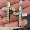 MOISSANITE Silver Gold Real Iced Diamond Tennis Cross Pendant Pass Diamond Test 2 MOISSANITE Silver Gold Real Iced Diamond Tennis Cross Pendant Pass Diamond Test -Harlem Bling Shop hip hop moissanite silver gold real iced diamond tennis cross pendant pass diamond test 12221.1664360341