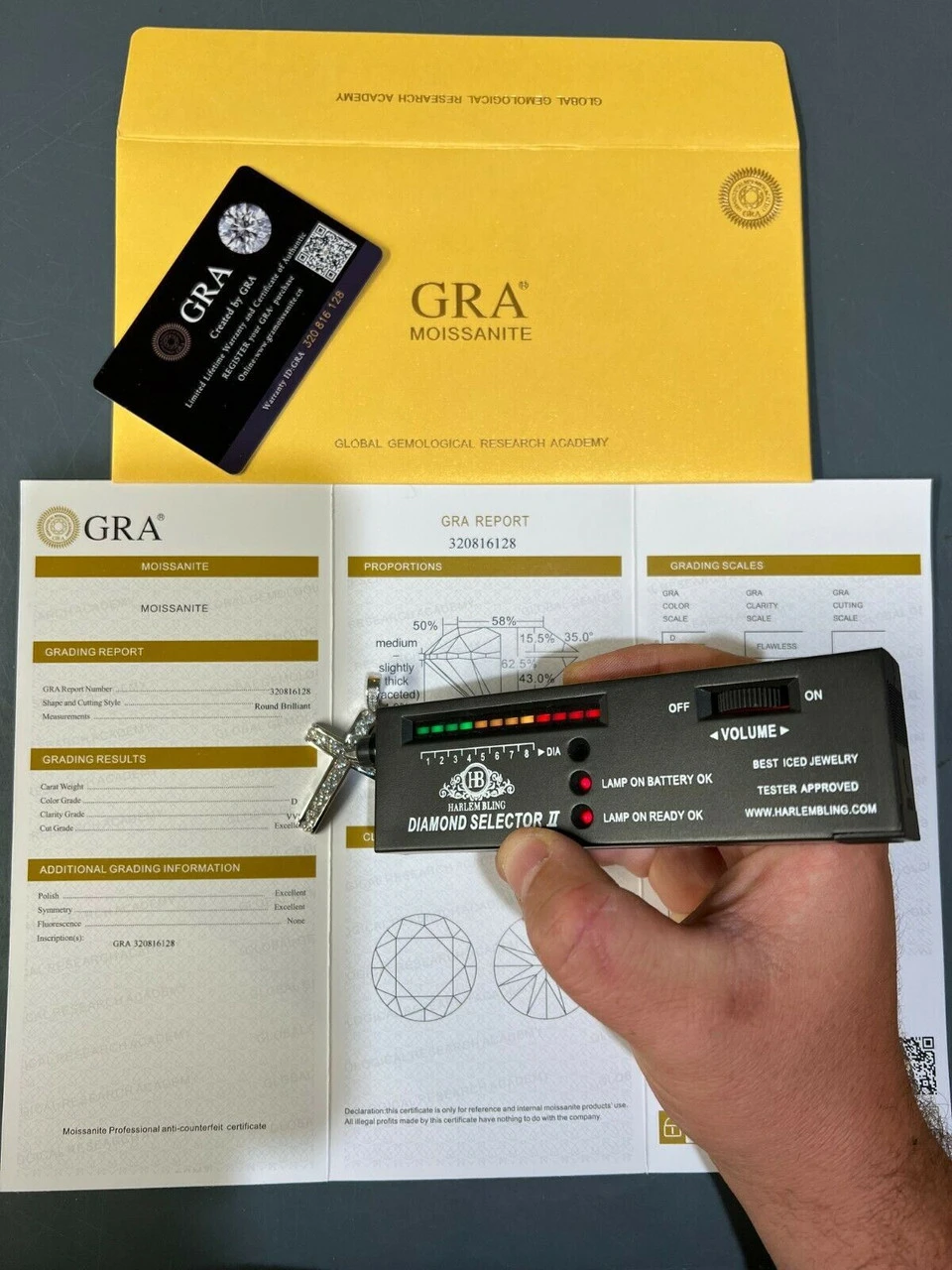 MOISSANITE Silver Gold Real Iced Diamond Tennis Cross Pendant Pass Diamond Test 7 MOISSANITE Silver Gold Real Iced Diamond Tennis Cross Pendant Pass Diamond Test - Image 5