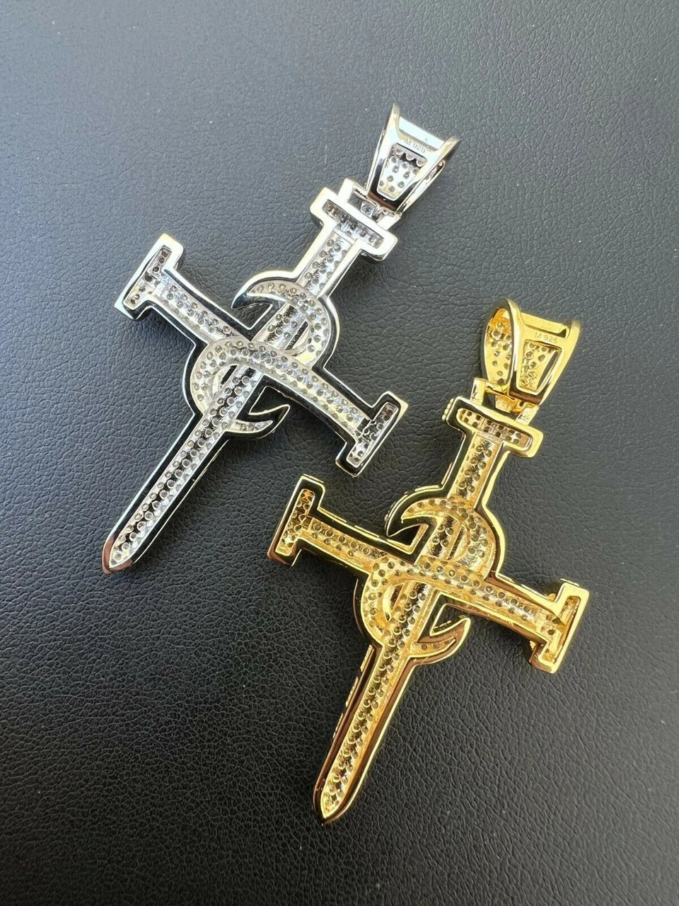 MOISSANITE Silver Gold Real Iced Hip Hop Nail Cross Pendant Pass Diamond Tester 11 MOISSANITE Silver Gold Real Iced Hip Hop Nail Cross Pendant Pass Diamond Tester - Image 9