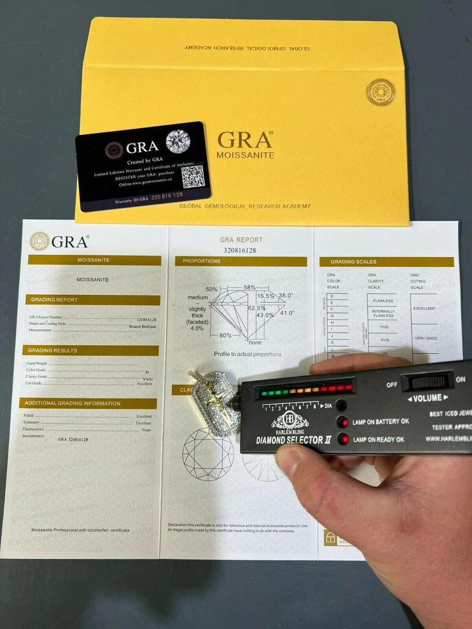 MOISSANITE Silver Gold Real Iced Jesus & Cross Dog Tag Pendant Pass Diamond Test 8 MOISSANITE Silver Gold Real Iced Jesus & Cross Dog Tag Pendant Pass Diamond Test - Image 6