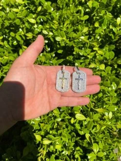 MOISSANITE Silver Gold Real Iced Jesus & Cross Dog Tag Pendant Pass Diamond Test 25 MOISSANITE Silver Gold Real Iced Jesus & Cross Dog Tag Pendant Pass Diamond Test -Harlem Bling Shop hip hop moissanite silver gold real iced jesus and cross dog tag pendant pass diamond test 12636.1664359123
